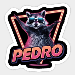 Pedro Raccoon Adventure Tee Sticker